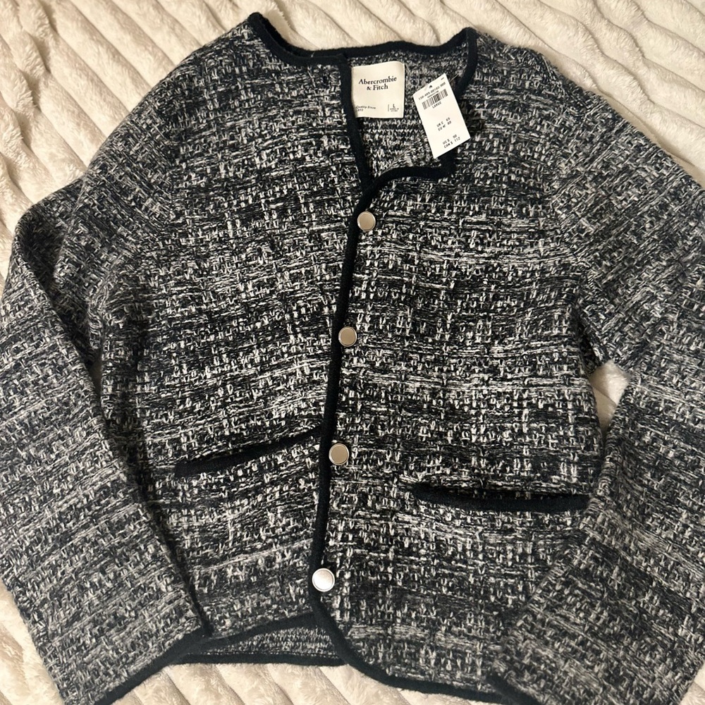 Abercrombie & Fitch Tweed Blazer - Black and White